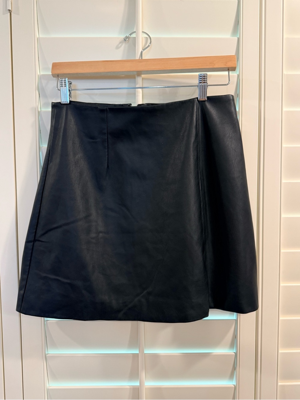 Maeve Black Faux Leather Mini Skirt